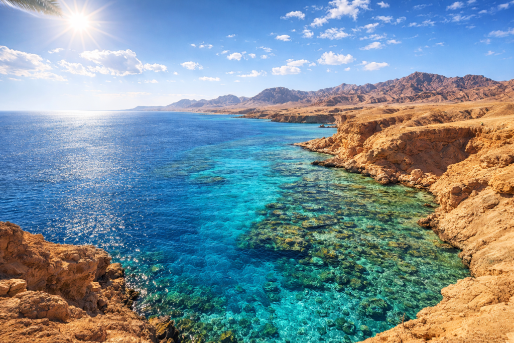 Rugged coastline meets turquoise waves - Things to Do in Sharm El Sheikh: Best Excursions, Attractions & Travel Tips Rugged coastline meets turquoise waves