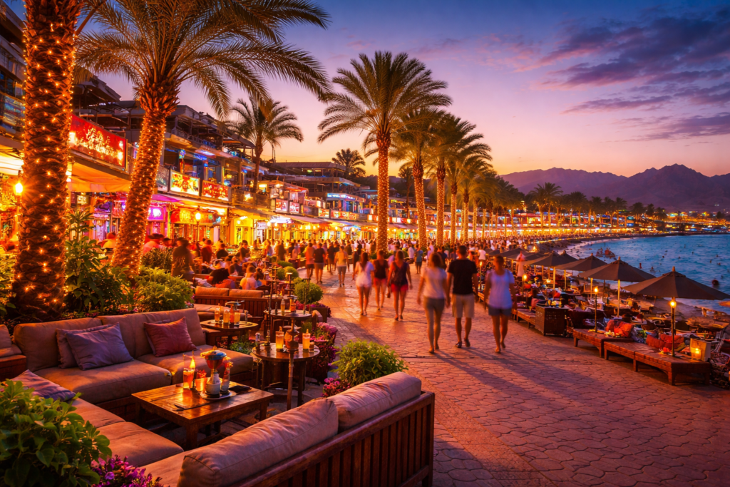 Twilight at Naama Bay promenade - Things to Do in Sharm El Sheikh: Best Excursions, Attractions & Travel Tips Twilight at Naama Bay promenade